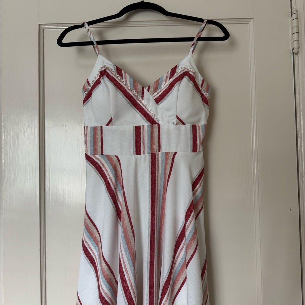 Miami Strapless Red and White Striped Dress